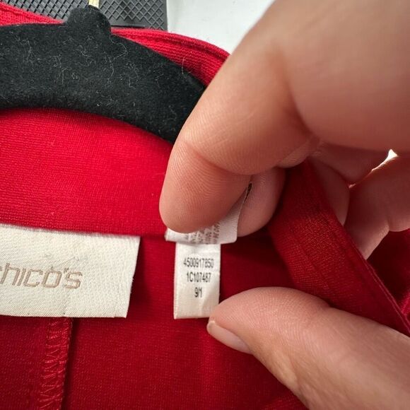 Chico's Women's Ponte Knit Mock Neck Zip-Up Rayon Blend Jacket Red Size 3X - Picture 4 of 9